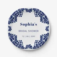 Mexican Blue Talavera Bridal Shower  Paper Plates