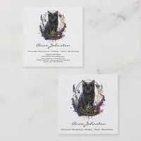 Watercolor Kitty and Pentagram Square Business Card