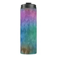 Iridescent Vintage Harlequin Pattern Thermal Tumbler