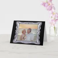 25th Wedding Anniversary Antique Silver Frame Card