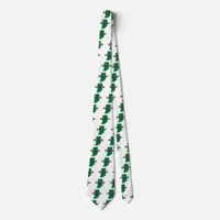 Indiana State Map Green Outline & Photo Text Neck Tie