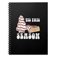 Tis The Season Christmas Tree Groovy Retro Vintage Notebook