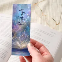 Magical Galaxy Open Book Personalized Bookmark