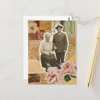 Grandparents Mixed Media Collage Postcard