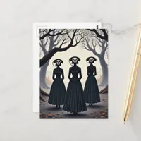 Vintage Telephone Ladies Postcard