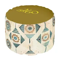 *~* AZTEC MONOGRAM Tribal  Earthen Colors Pouf