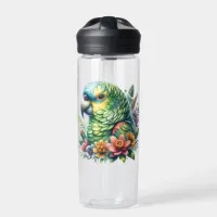 Beautiful Watercolor Amazon Parrot Personalized Water Bottle