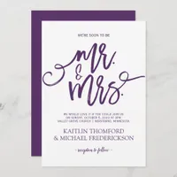 Plum / Purple Wedding Invitations | Brush Script