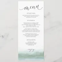 Elegant Watercolor Lake & Trees Wedding Menu