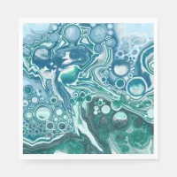 Turquoise and Blue Ocean Waves and Bubbles  Napkins