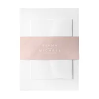 Modern Watercolor Wedding Rose Gold ID816 Invitation Belly Band