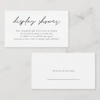 Elegant Script Display Bridal Shower Tag on back Enclosure Card