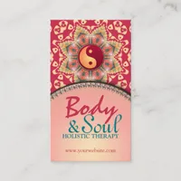 Yoga Balance Bohemian Flower YinYang Business Card