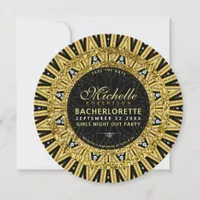 Glamorous Gold and Black Girls Night Out Party Invitation