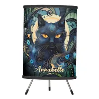 Black Cat and Celestial Moon Table Lamp