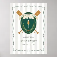 Preppy Camp Bachelorette Social Club Welcome Poster