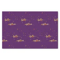 18th birthday purple gold hello 18 typography tissue paper