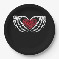 Skeleton Hands With Heart Classic Paper Plates