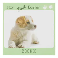 Pet Photo First Easter Faux Wrapped Canvas Print