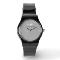 Minimalist Grey Monogram Watch