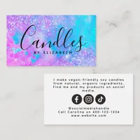 Opal Glitter Script Candle Maker Business Card