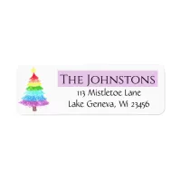 Rainbow Christmas Tree Label