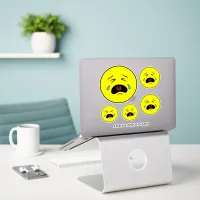 Sad Crying Tears Yellow Face Collection Name 8" Sticker