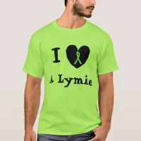 I Love a Lymie, Heart with Lyme Awareness Ribbon T-Shirt