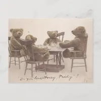 Vintage Teddy Bears, Do you Love Honey? Postcard