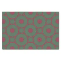 Elegant Simple Dark Red & Green Geometric Pattern Tissue Paper