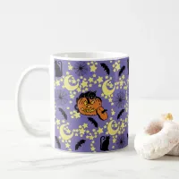 Cute Halloween Cats, Bats and Stars Coffee Mug