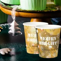 Gold Winter Wonderland Snowflakes And Lights Xmas Paper Cups