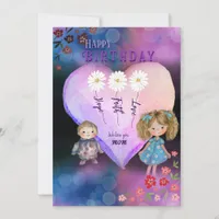 Happy Birthday Mom from Kids Card in purple