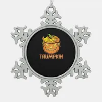 Trumpkin -  Halloween Pumpkin Snowflake Pewter Christmas Ornament