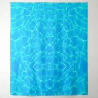 Aqua Water Pattern With Reflection Waves Tapestry