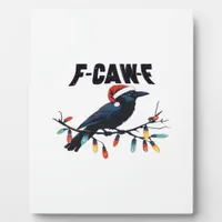 Funny Crow Christmas Classic Retro Design Plaque
