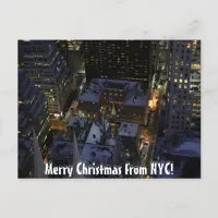 Hidden Christmas Tree in Manhattan at Night Postcard