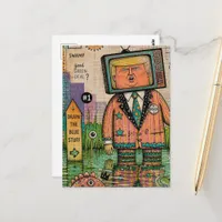 Algae Antitrump Mixed Media Funny Collage Postcard