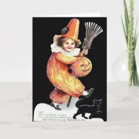 Vintage Halloween Sparkling Costume Party Card