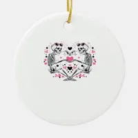 Skeleton Heart Hands Viral Trendy Vibe Ceramic Ornament