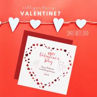 To my Valentine Love Note Card with hearts