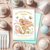 Magical Fairy Mermaid Girl's Birthday Party Invitation