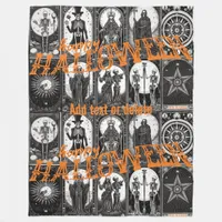 Halloween Tarot Orange Cosplay Spooktacular Party Fleece Blanket