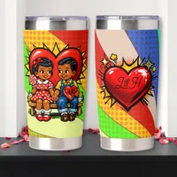 Valentine's Day | Retro Pop Art  Personalized Insulated Tumbler