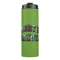 North Dakota Picture Text Thermal Tumbler