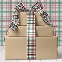 Classic Red Green Plaid Christmas Satin Ribbon