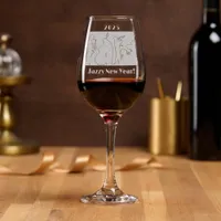 2025 Jazzy New Year engraved Wine Glass