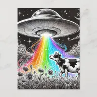 Dairy Cow UFO Postcard