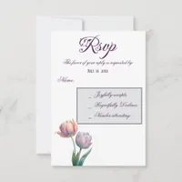 Romantic and Poetic Pastel Tulips Watercolor RSVP Card