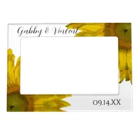 Yellow Sunflower Wedding Magnetic Photo Frame